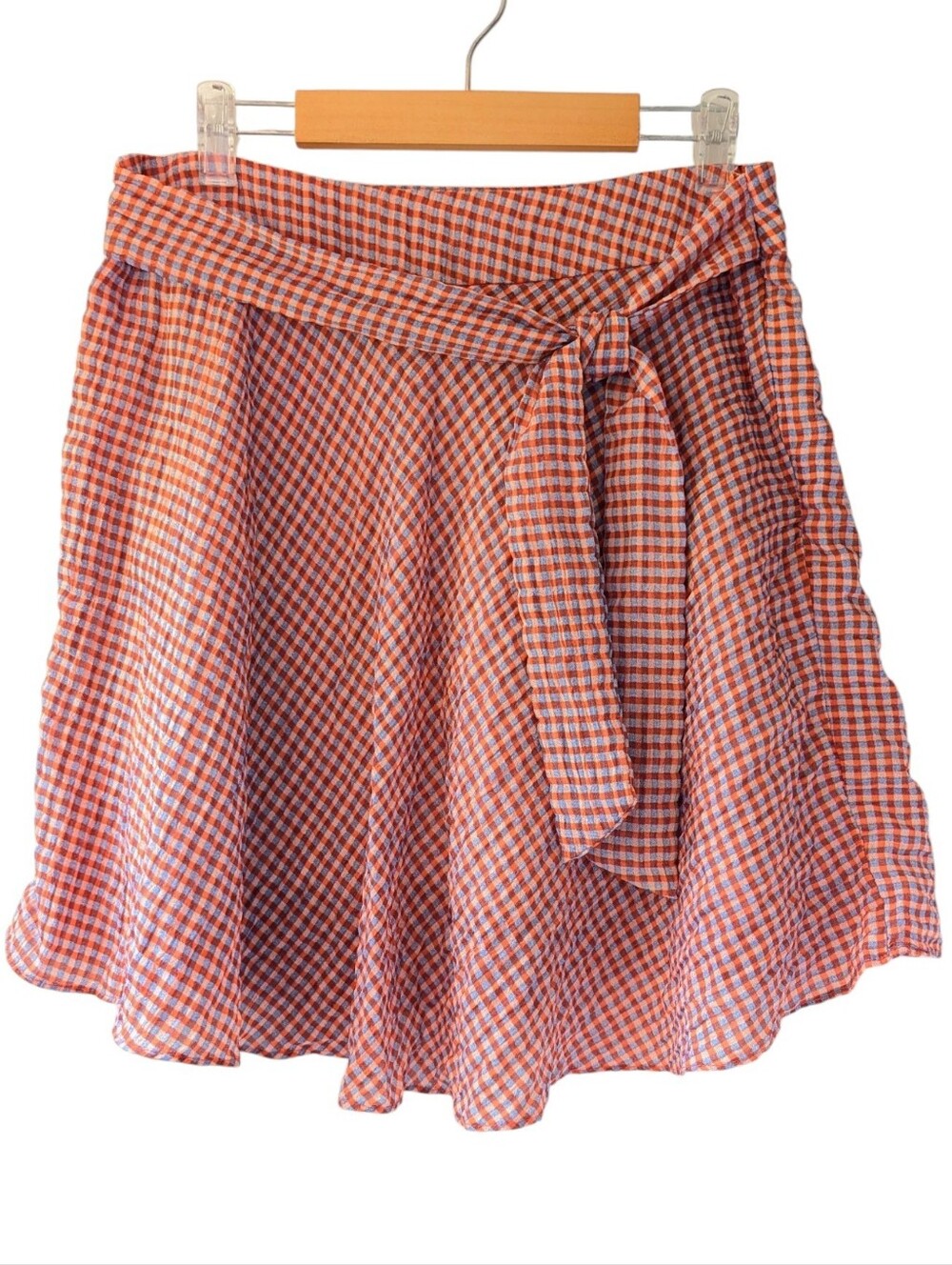 Glamorous Gingham Tie-Waist Mini Skirt